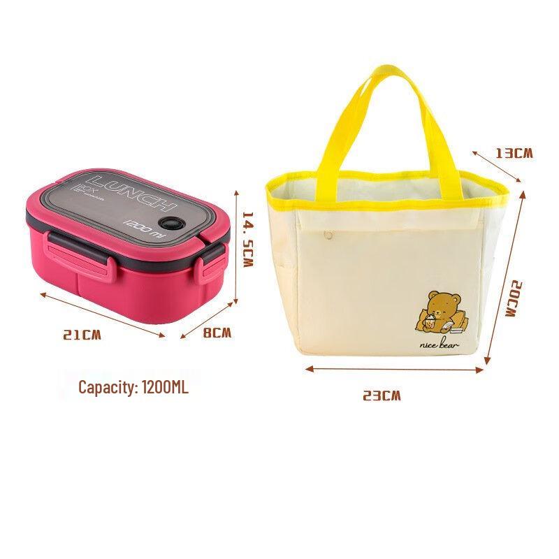 ZISIZ Double-Layer Compartment Bento Box Set