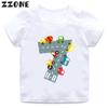 Hot Sale Different Car Print Funny Boys Clothes 1 2 3 4 5 6 7 8 9 Years Birthday Number Cartoon Kids T shirt Baby Girls TShirts