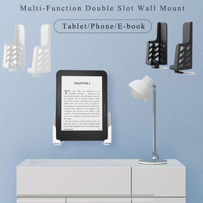 2pcs Adjustable Wall Mount Tablet Holder Universal Phone Frame Stand Bracket Mutifunction E-Book Storage Rack Support Accessory
