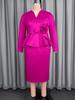 Plus Size 3D Floral Ruffle Sleeve Slimming Dress