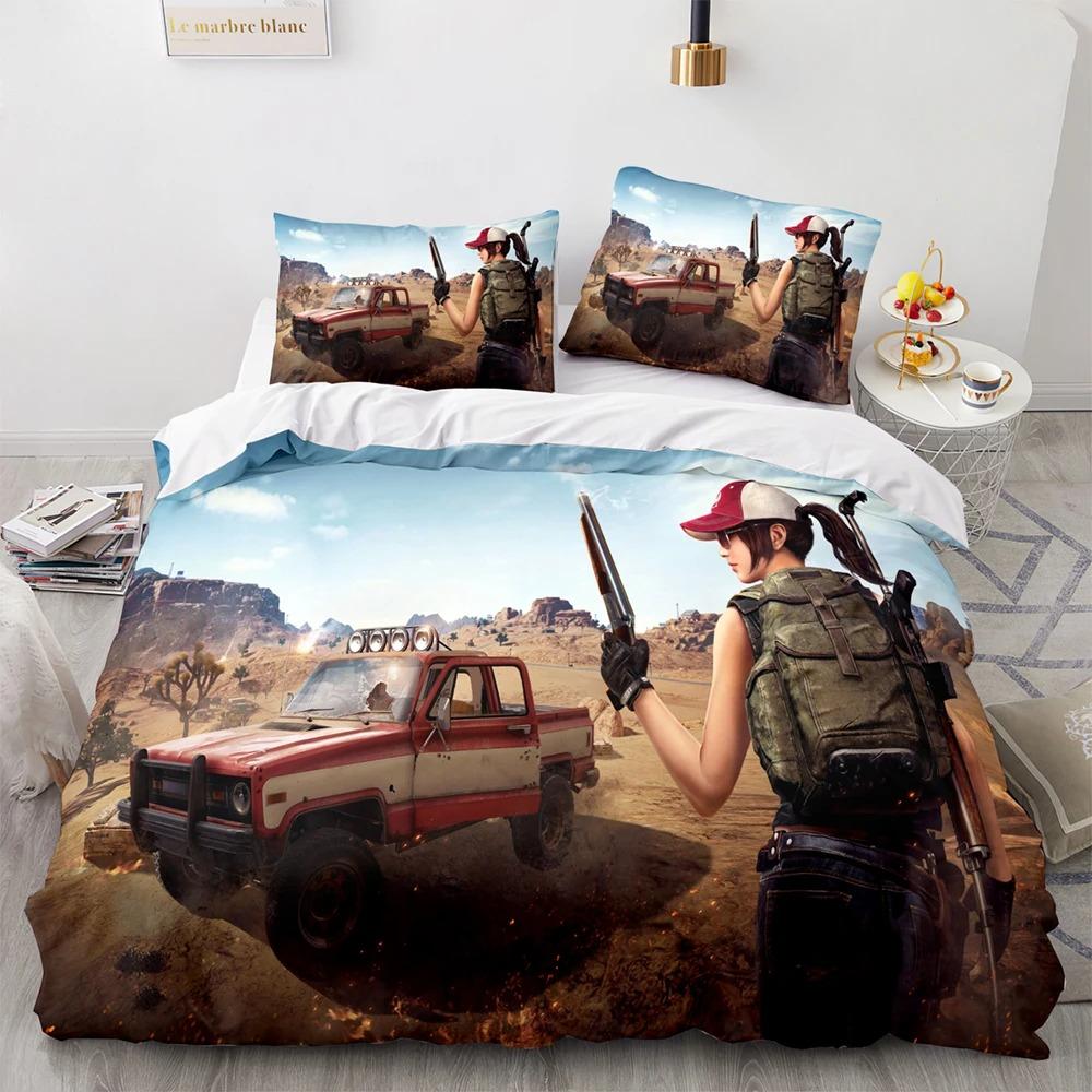 Comforter Pubg Bedding Set Single Twin Full Queen King Size Game Pubg Bed Set Aldult Kid Bedroom S 3D Print Men Women 034