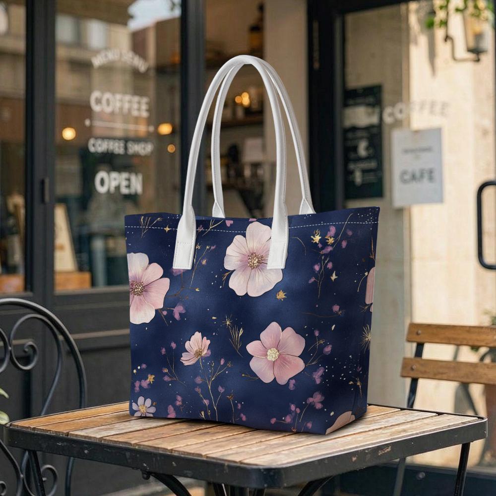 Elegant Floral Tote Bag Stylish Women's Daily Casual Handbag For Shopping Commute Travel