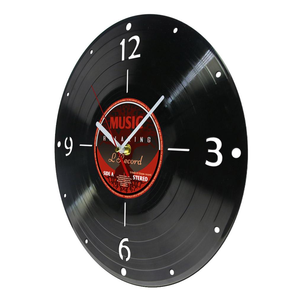 Vintage Vinyl LP Record Wall Clock 70's 80's Pop Genre Retro Wall Art Decor Laser Cut Longplay Retro Silent Quartz Wall Clock