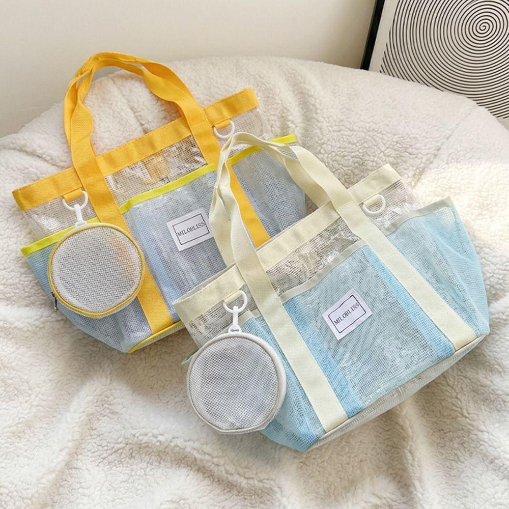 Large Capacity Mesh Swimming Bag Waterproof Shoulder Bag Portable Beach Tote Bag  Beach