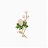 Lotus Flowers Brooches Micro-inlaid Zircon Imitation Pearl Corsage Suit Coat Pin Banquet Accessories