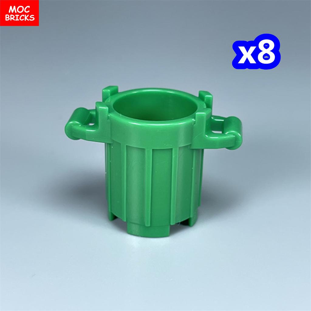 MOC Bricks Container Series Display Box Bucket Basin Pot Pack Basket Attachments Assembled Constructing Blocks Playthings Children Gift