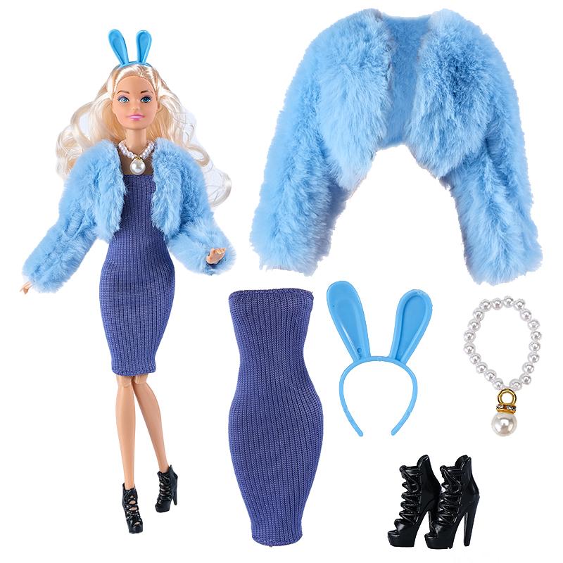 

Новейшая одежда для куклы-девочки, модное плюшевое платье, юбка, повседневная одежда, одежда для куклы 30 см, аксессуары для DIY, игрушки для девочек, подарок Excluding Doll