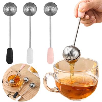 Drehbarer Edelstahl-Tee-Infuser Teekanne Gewürz-Teesieb für losen Tee Feinmaschiges Wiederverwendbares Teesieb Teezubehör