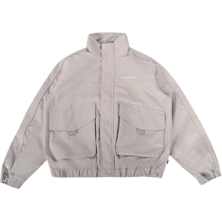 Converse Jacket Unisex Gray White 10028463-A01 L