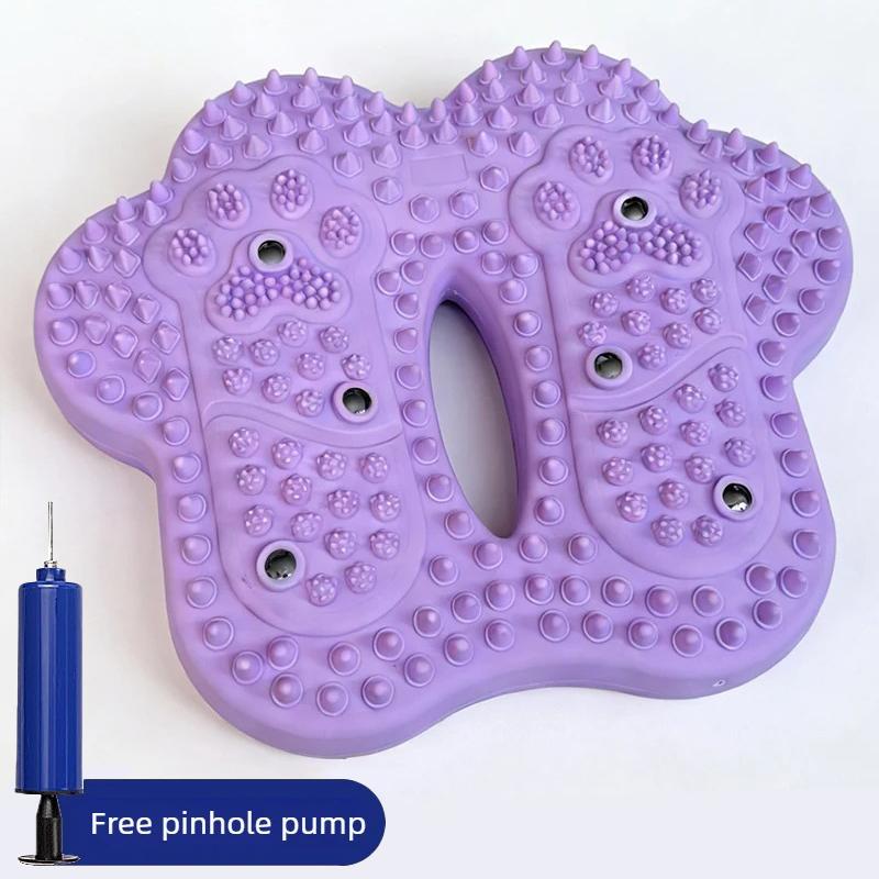 Inflatable Foot Massager Stepper Balance Board with Anti Slip PVC Massage Dots for Yoga Training Slimming Leg Shaping