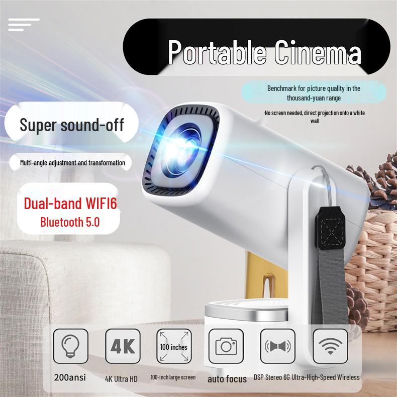 2026 German HD 4K Projector with Speaker for Home Theater and Outdoor Camping