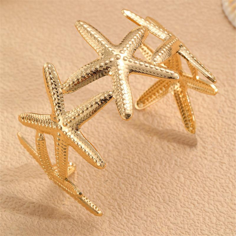 Metall-Armband mit Perlen und geometrischem Design für den Sommerurlaub Stil Damen