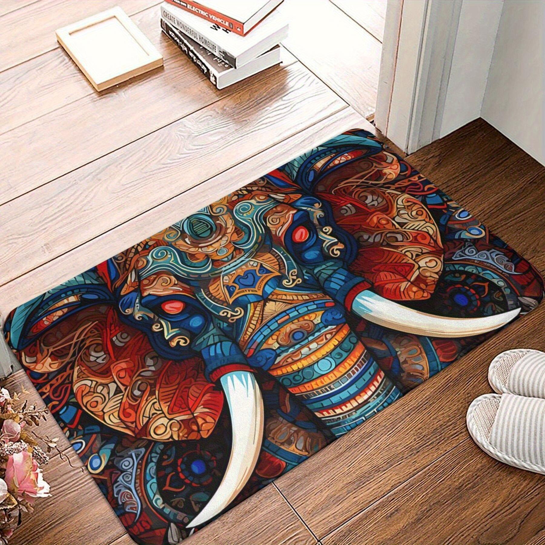 

Non-Slip Elephant Entrance Mat - Machine Washable Door Mat with Non-Slip Backing, Absorbent Floor Mat for Bathroom, Living Room, 40x60cm