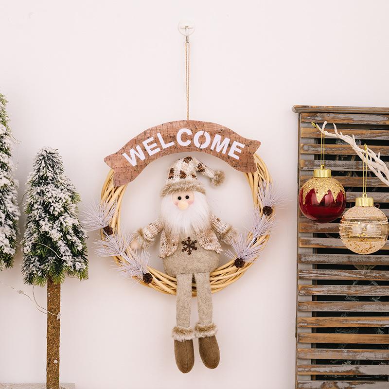 Christmas Telescopic Doll European Style Santa Claus Snowman Elk Hanging Leg Doll Christmas Decoration Supplies