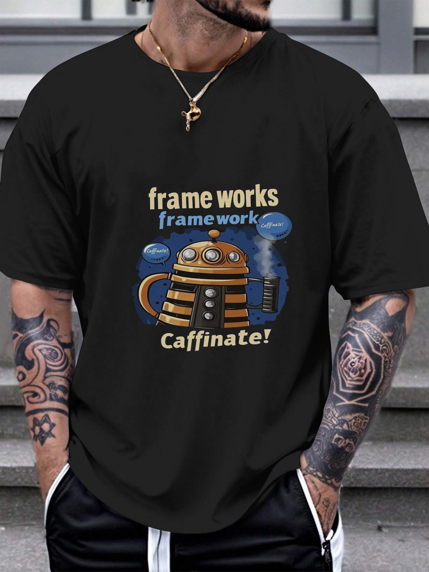 1pc Dalek coffee-making comic vector T-shirt XXL