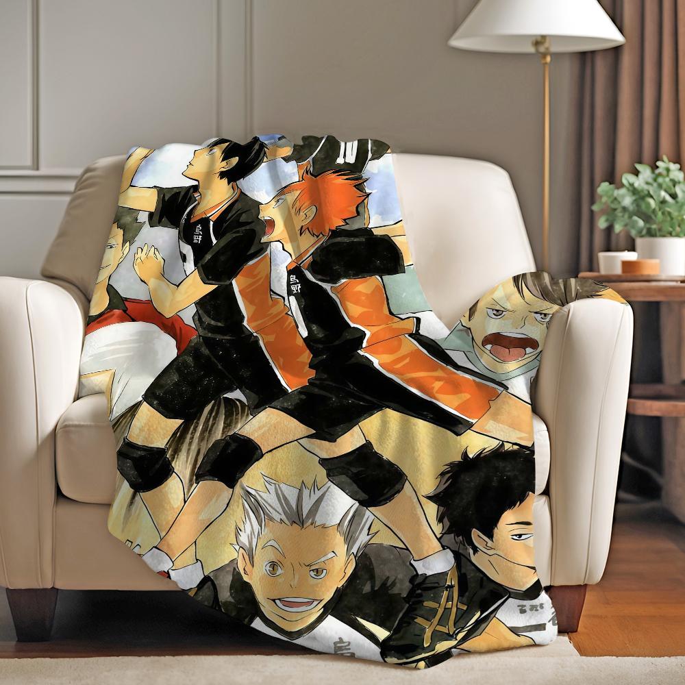 Volleyball Anime H Haikyu!! Blanket For Sofa Office Bed Plane Travel Sleep Read Relax Camping Soft And Warm