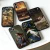 ART Renaissance Paintings Black Soft Case For iPhone 17 13 14 15 11 16 12 Pro Max Pro Max Plus E Air Mini Phone Cover Shell