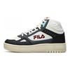 Fila Glory Mid Synthetic Leather Fleece High Top Retro Basketball Shoes Women Sneaker Black White F12W141216FWB