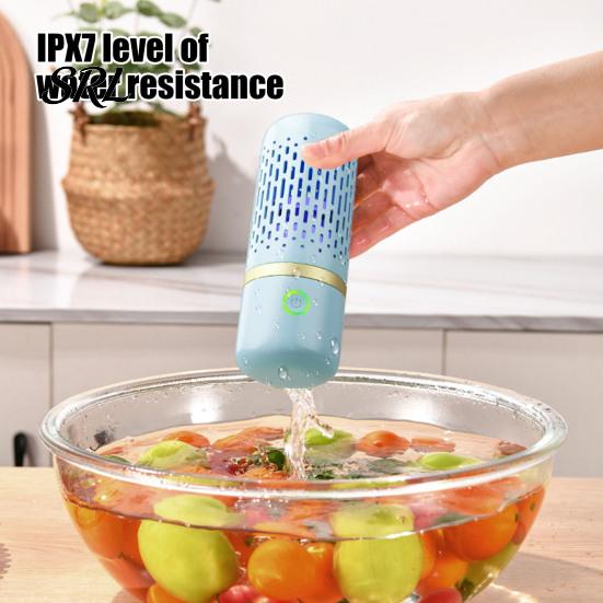 Electric Produce Purifier Portable Fruit Vegetable Cleaner, Cordless Food for Meat Cleaner And Seafood, IPX7 Waterproof Washing Device Home