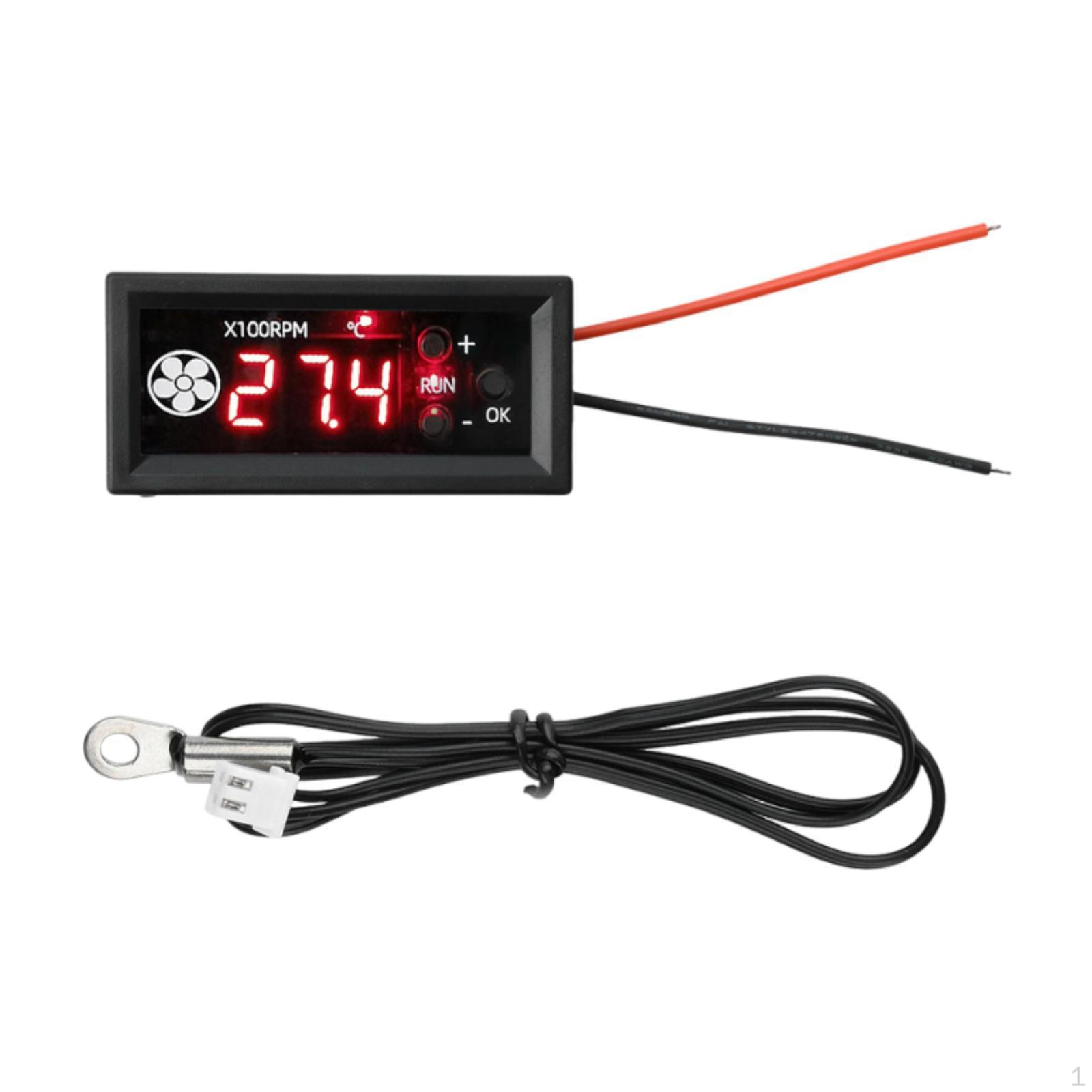 

4 Wire Fan Speed Controller Accurate 12V 3A Real Time Monitorings Reliable Mini Digital Display PWM Set A
