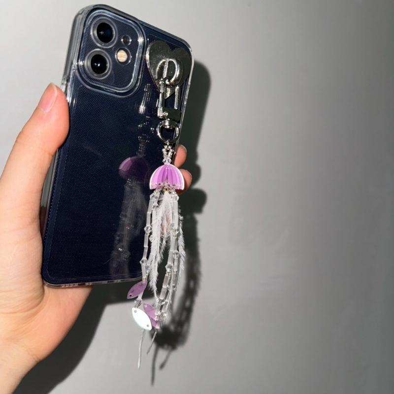 Unique Keychain Star Key Ornament Bag Pendant Delicate Jellyfish Decoration Aesthetic Bag Charm for Daily Party Use