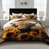 Cow Theme Duvet Cover Set - 2/3pcs, Soft Comfortable Breathable Sunflower Print Bedding, Farm Animal Print Comforter Cover Set, 100% Polyest