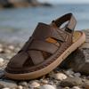 Men's Casual Large Size Lightweight Beach Sandals with Handmade Stitching
