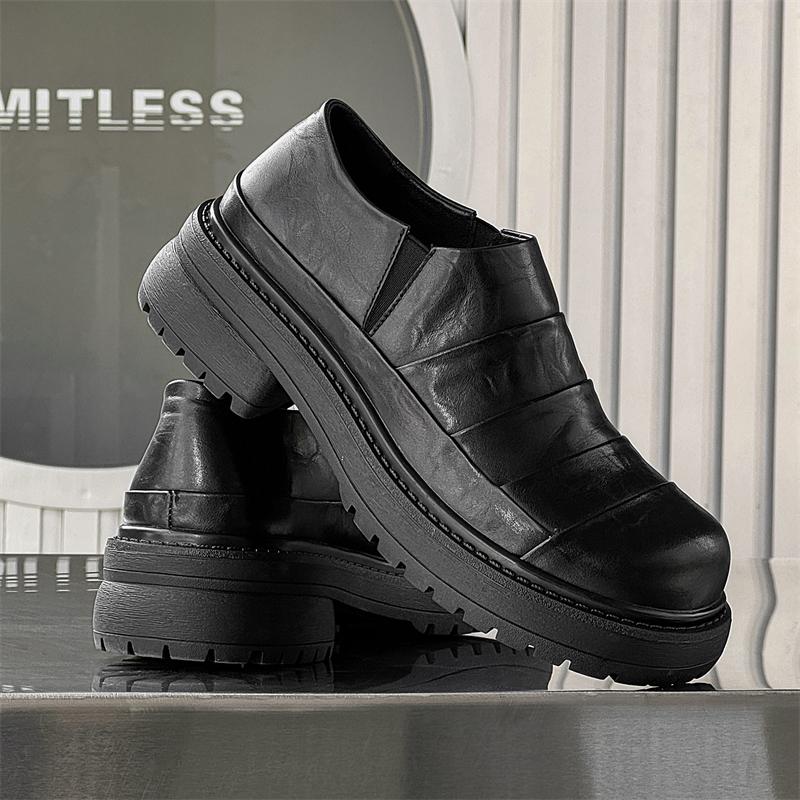 

Кожаная обувь для мужчин Натуральная кожа Обувь больших размеров Высококачественная дизайнерская формальная обувь Повседневная обувь Модная деловая 46 чёрный