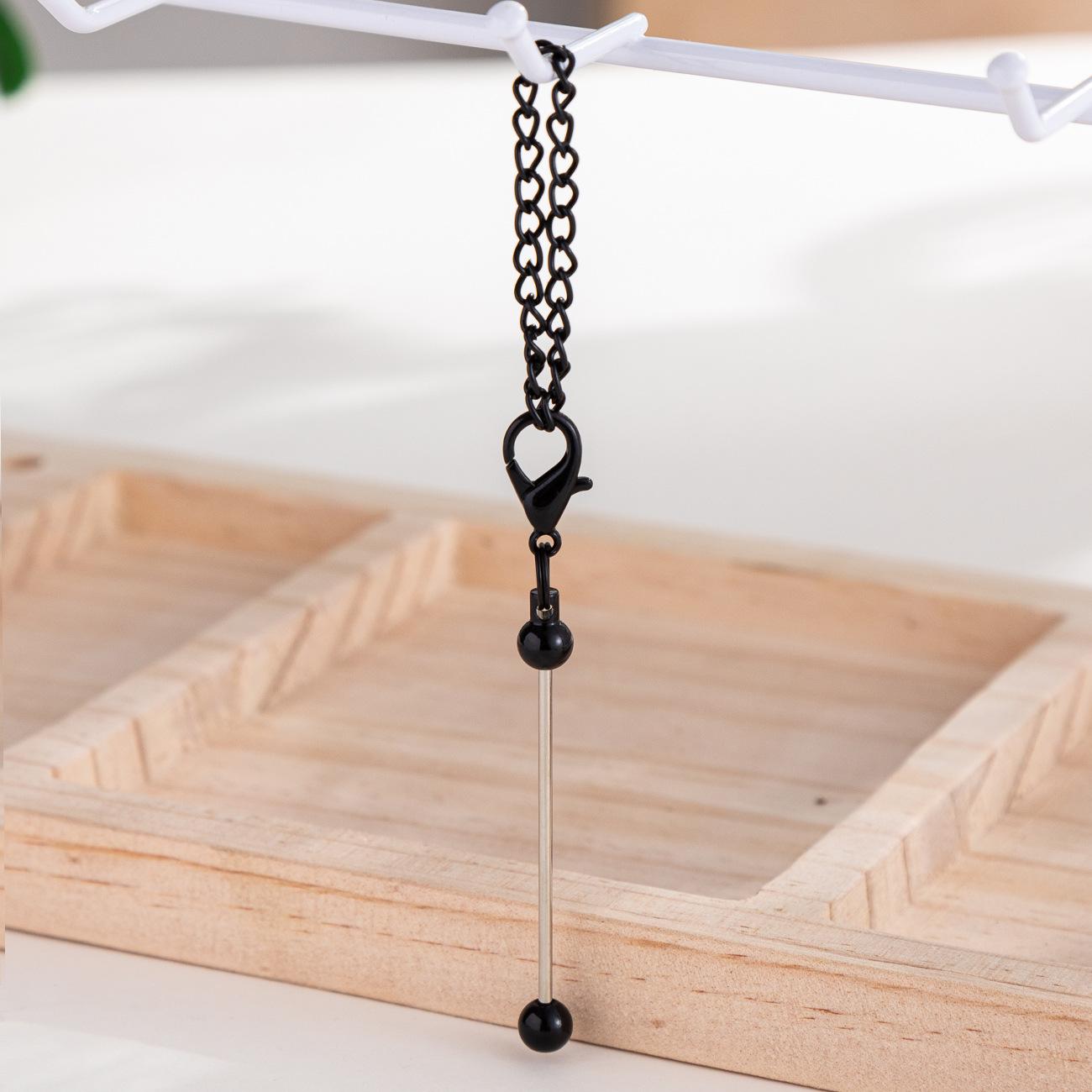 

3 шт. с булавками для глаз, бисерная пряжка, застежка-лобстер «сделай сам», новый бисерный брелок для сумки, подвеска чёрный