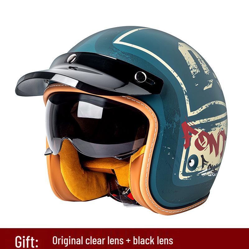 Best-Selling 3/4 DOT Motorcycle Helmet for Men & Women – Retro Scooter/Moped/Cruiser Style