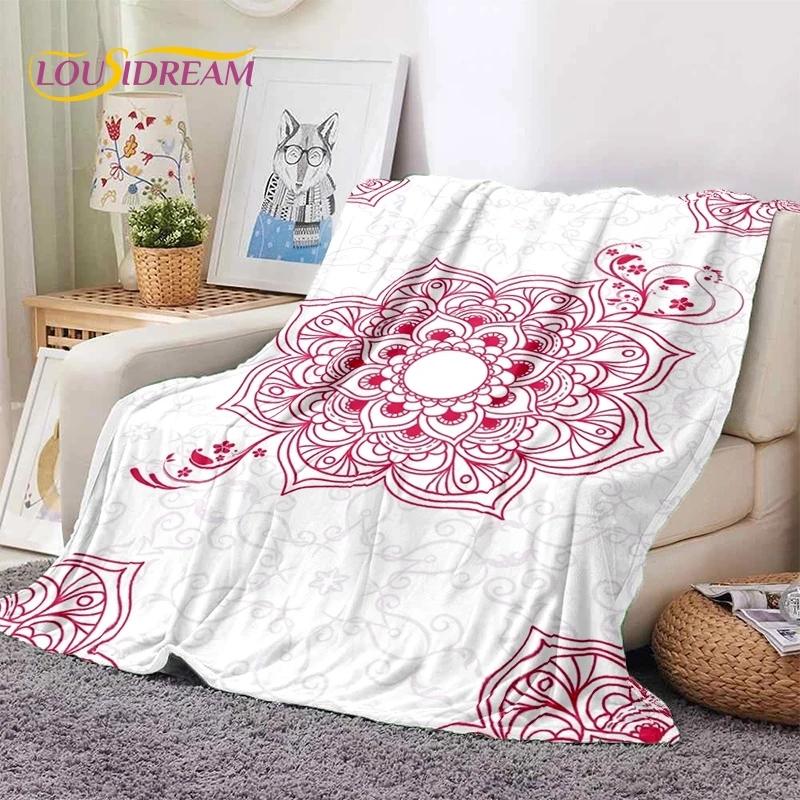 3D Mandala Yoga Flower Bohemia Meditation Nature Soft Flannel Blankets,Throw Blanket Comfortable Blanket for Picnic Beds Bedroom