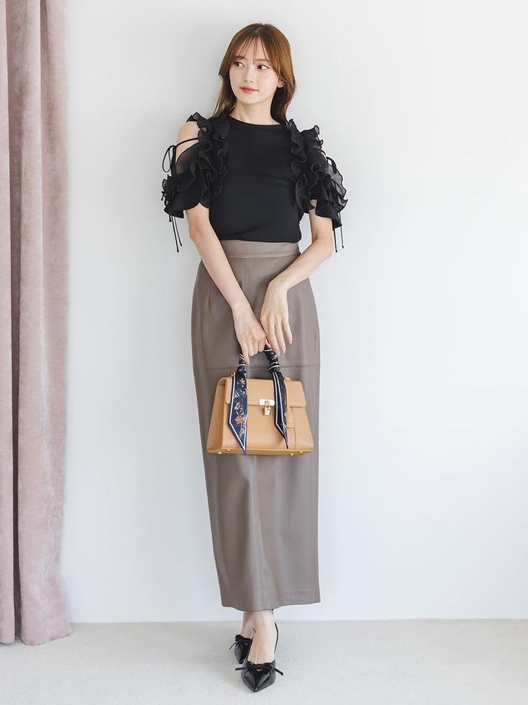 Stretch Leather Tight Skirt SWFS254285MOC0