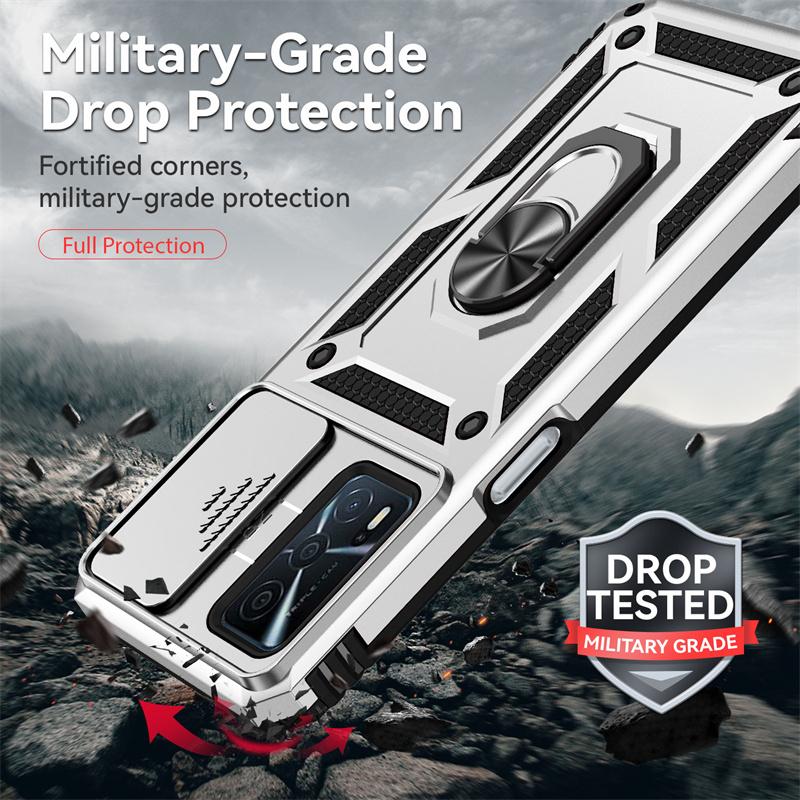 Armor Shockproof Coque For OPPO A16 A16S A54S A74 A94 4G Case Slide Lens Protect Funda for Reno 5 Lite Magnet Holder Ring Cover