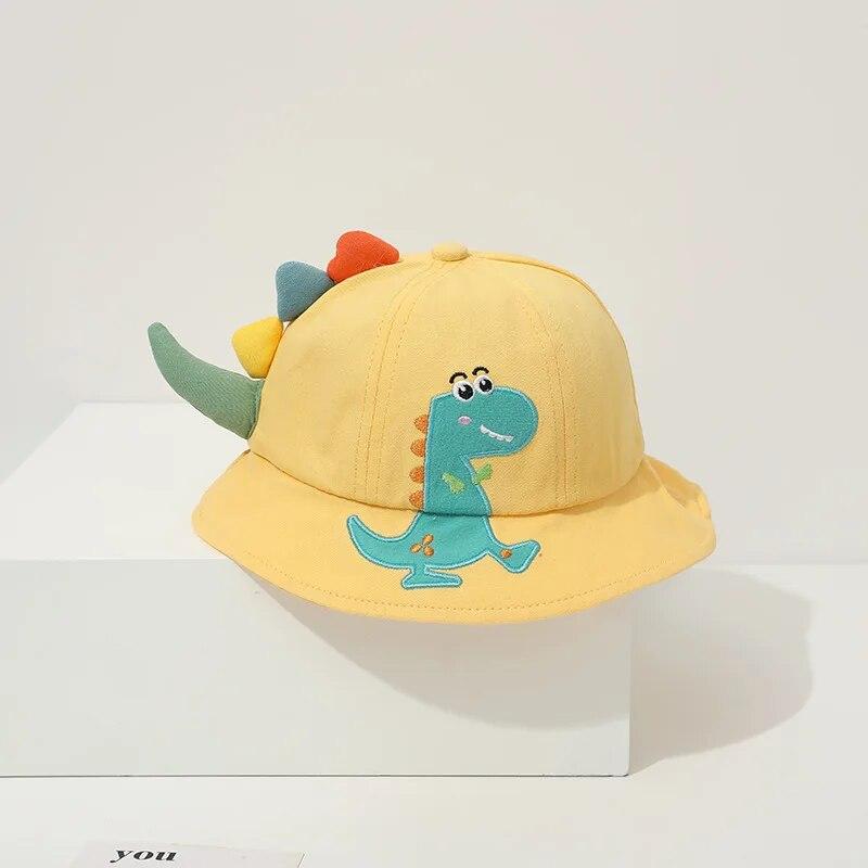 Cartoon Dinosaur Baby Fisherman Caps Spring Summer Kids Outdoor Sun Hats For Boy Girl Casual Cute Kids Bucket Hats