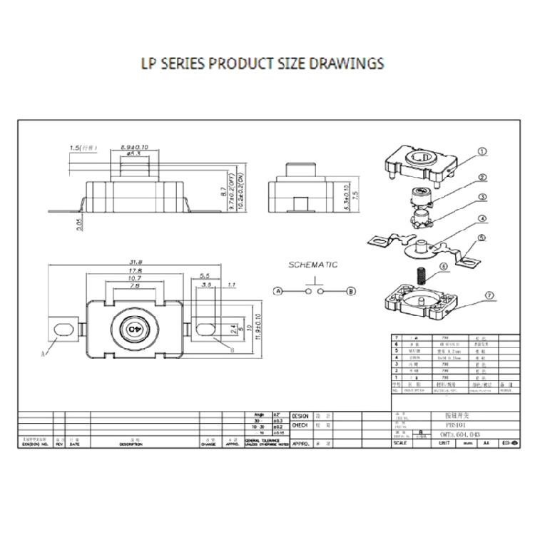 10 Stück Schwarzer Latching Mini Ein/Aus-Schalter Selbstverriegelnder Drucktastenschalter Langlebig