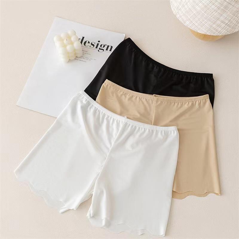 Damskie bezszwowe spodenki bezpieczeństwa z jedwabiu marszczone letnie rajstopy z guzikami, elastyczne legginsy, spodnie Yogo