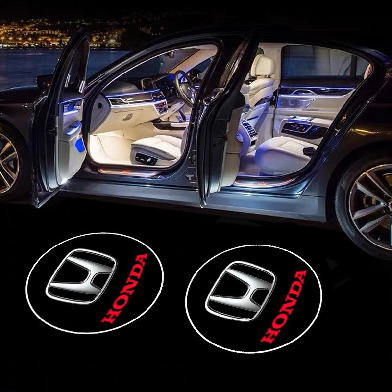 

2Pcs Led Car Door Welcome Light Projector Lamp For Honda Civci CRV Accord Mugen Prelude FIT City CRZ CRX Civci Auto Accessories