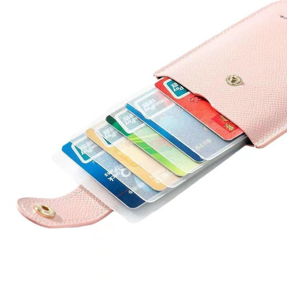 PU Leather Laminated Concealed Pull-out Type Bag 5 Card Pockets Mini Card Wallet Creative Men Women Business Card Case