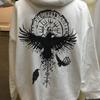 Lockeres, trendiges, übergroßes Kapuzensweatshirt für Herren in Übergröße mit Wikinger-Totem-Print