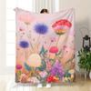 Pastel Floral Fleece Blanket Garden Art Design Soft Cozy Throw Home Decor for Living Room or Bedroom Gift for Flower Lovers