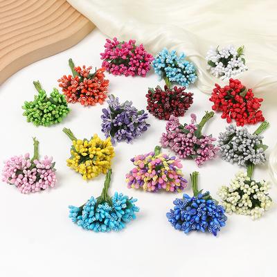 Artificial Flowers Stamen Bouquet for Home Room Decor Wedding Marriage Decoration Garland Mother's Day Gift Scrapbook Accessory