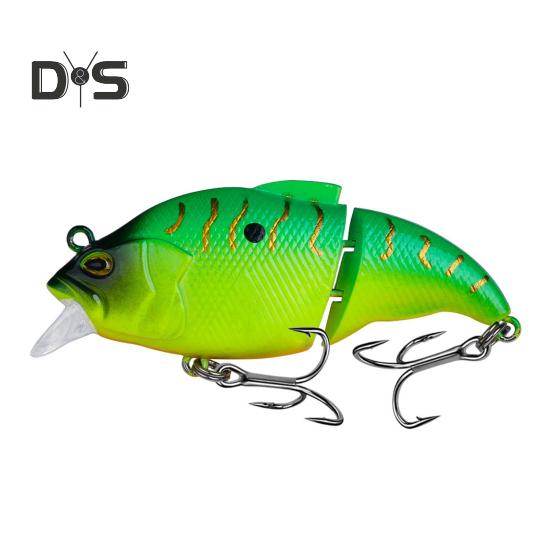 7,5 cm/12 g Leddelt VIB Fiskeagn med Kroker Realistisk 2-delt Svømmeagn Hardt Kunstig Agn Ferskvann Saltvann Fiskeutstyr