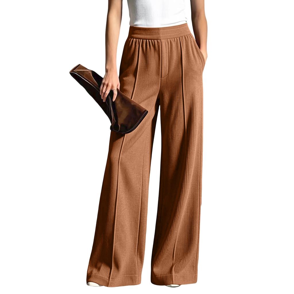 Women's Color Corduroy Long Pants Versatile Casual Trousers for Fall Winter