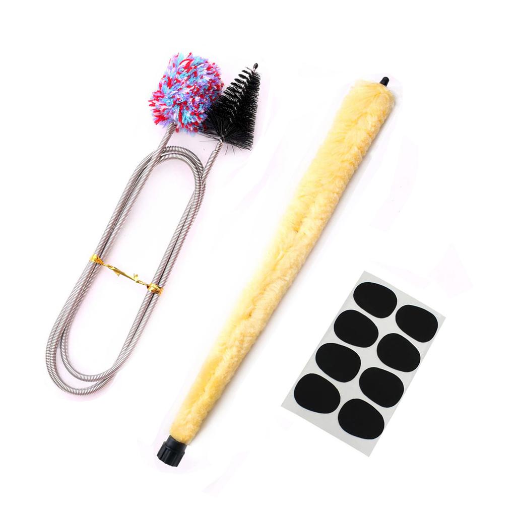 Kit Curățare Saxofon Protecție Gât Saxofono Instrument Întreținere Curățare cu Perie cu Capăt Dublu Tijă Lungă de Curățare 8 buc Muștiuc