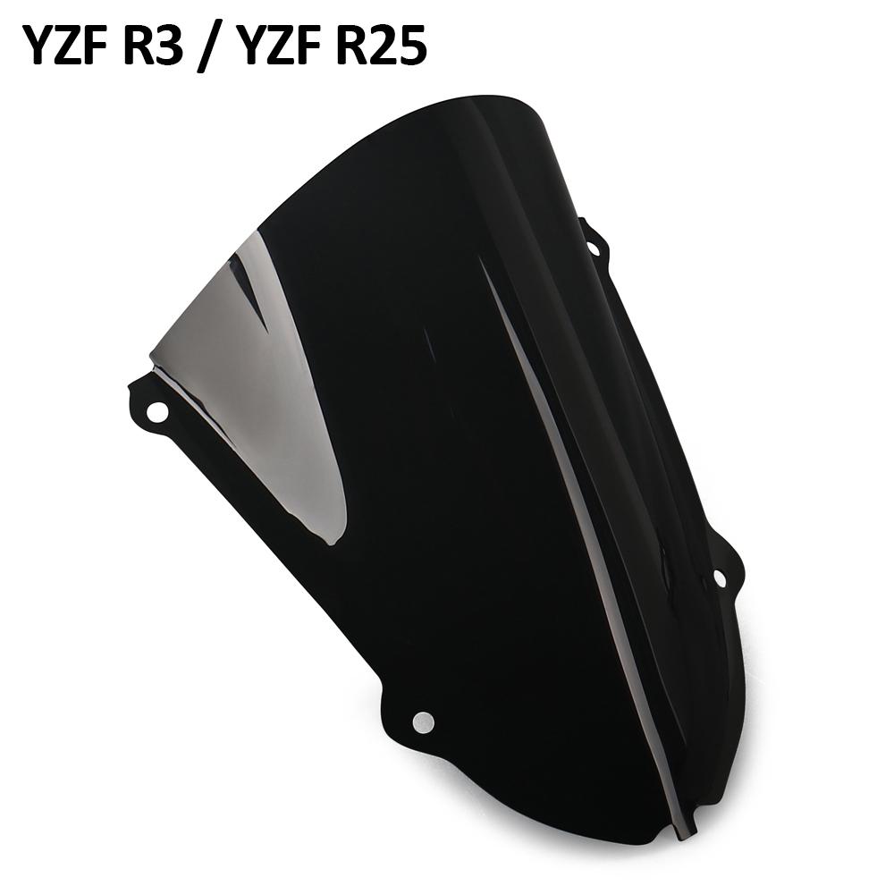 Motorcycle For Yamaha YZF R25 R3 YZF-R25 YZF-R3 YZFR3 2019-2025 Windshield Bubble Windscreen 3 Colors Acrylic Wind Deflectore