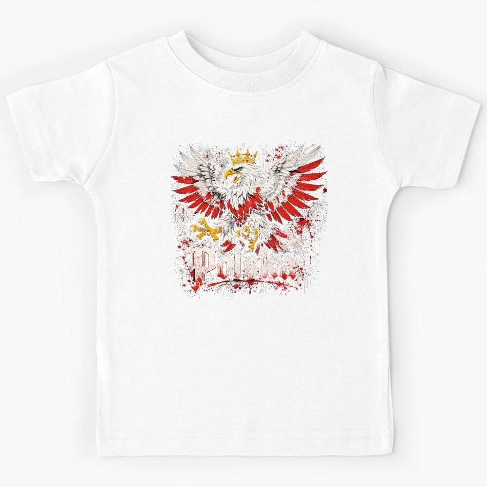 Polish Eagle: Epic Coat of Arms Grunge Style Design Kids T-Shirt 160