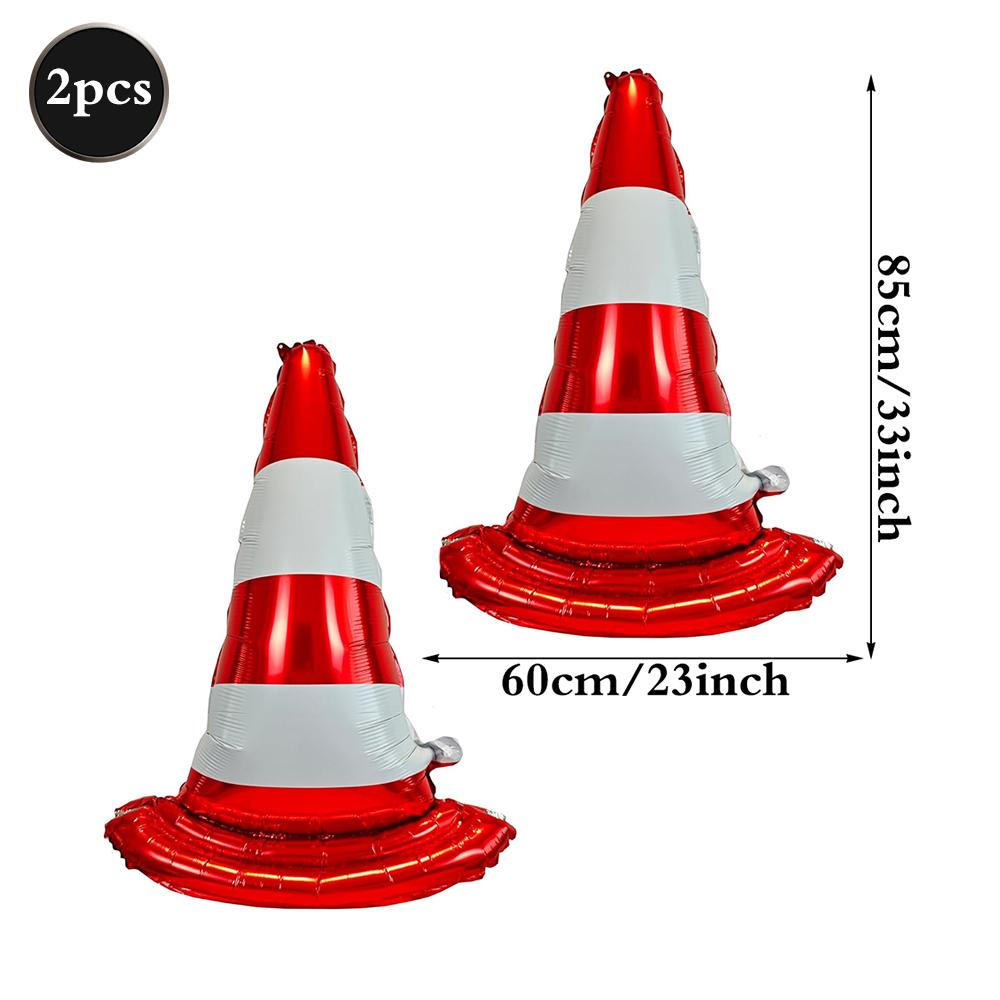 Racing Theme Party Decor Black and White Plaid Wheel Foil Balloon Sport Car Traffic Light Balloon Birthday Racing Party Supplies