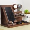 Nachtkastje Organizer Hout Telefoon Docking Station Sleutelhouder Portemonnee Stand Horloge Organizer Valentijnsdag Cadeaus Voor Hem Houten Organizer