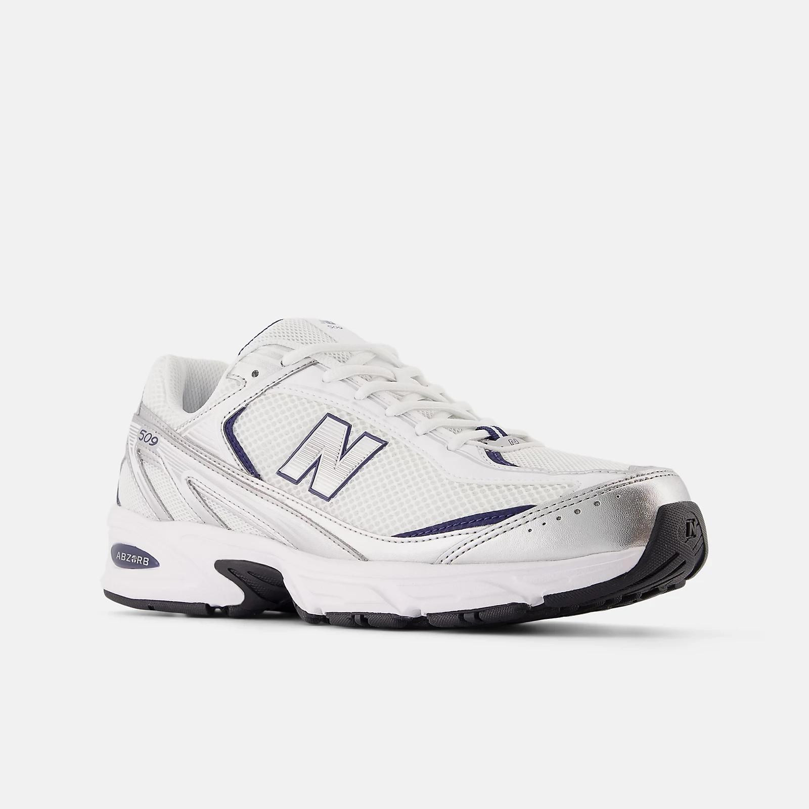 U509CD New Balance 509V1 White NB Navy Silver Metallic (Men s) 10
