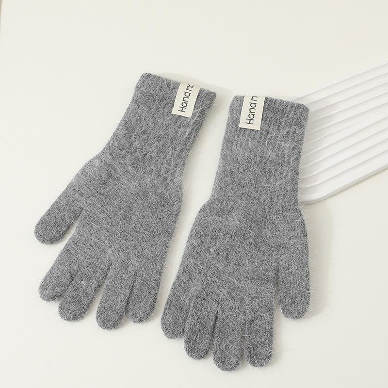 Winter Solid Color Knitted Gloves Full Fingered Stretchy Warm Gloves For Cold Weather Girls Men Women And Teens Winter Mittens